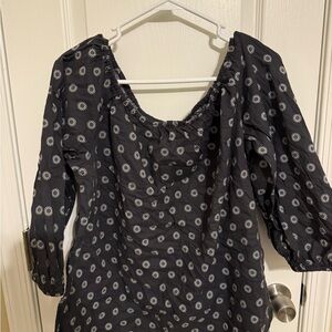 Maeve black and White Patterned Blouse